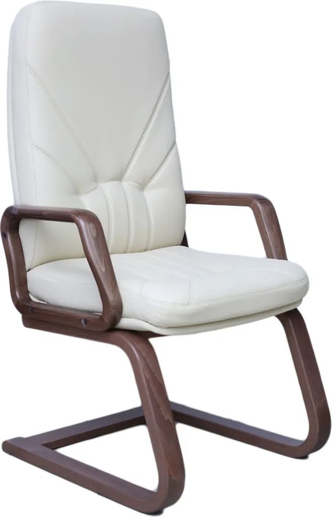 Scaun conferinta MAVIS EXTRA CF, Crem, piele naturala