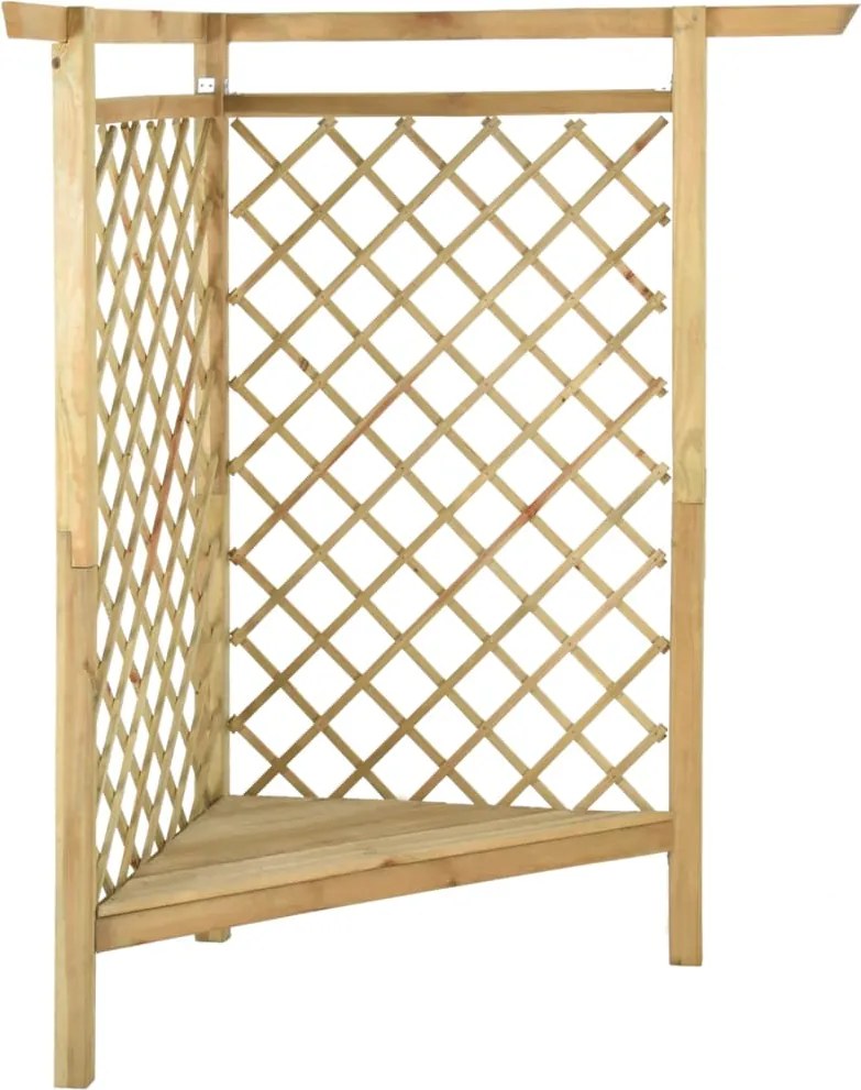 vidaXL Pergolă de colț cu banchetă, 166x81x174 cm, lemn de pin tratat