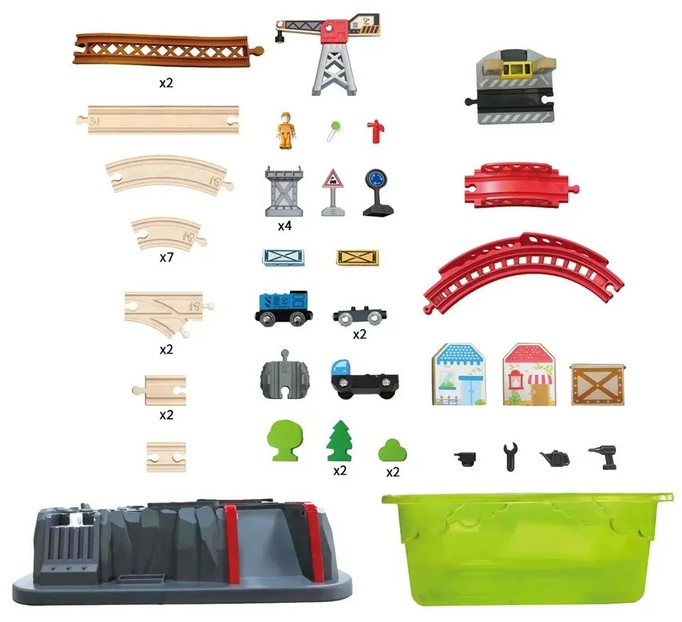Hape Pistă de tren cu cutie de joacă