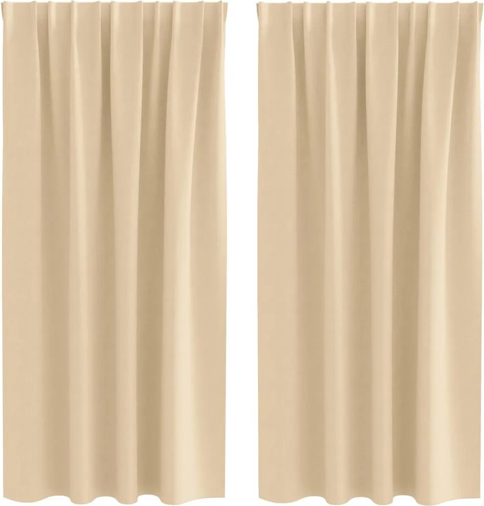 vidaXL Perdele Opaque cu Inel 2 pcs Crem 175 x 140 cm Poliester