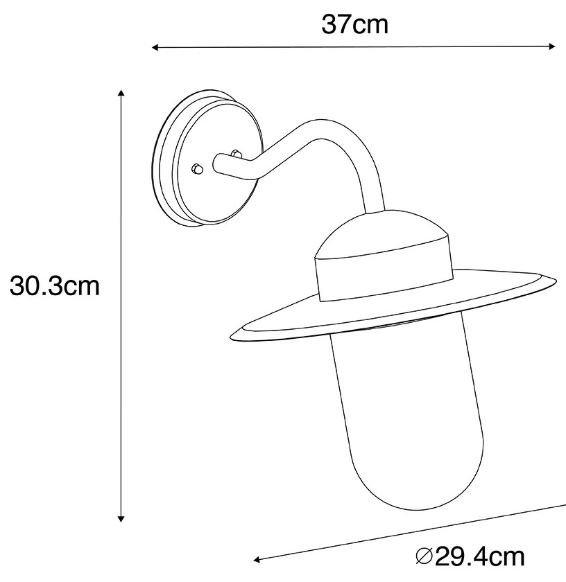 Aplică de perete exterioară rustică auriu antic IP44 - Kansas