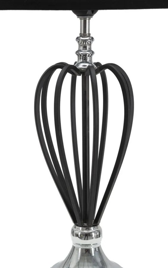 Veioza neagra din metal, Soclu E27 Max 40W, ∅ 28 cm, Darky Silver Mauro Ferretti