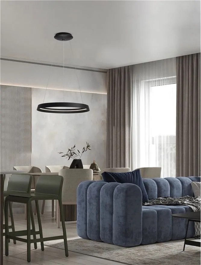 Lustra LED suspendata design modern circular ORMI negru