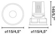 Spot LED incastrabil DEEP78 Downlight round white 15° 4000K stripy