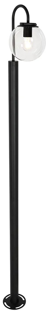 Llanternă modernă neagră cu sticlă transparentă 200 cm IP44 - Sfera