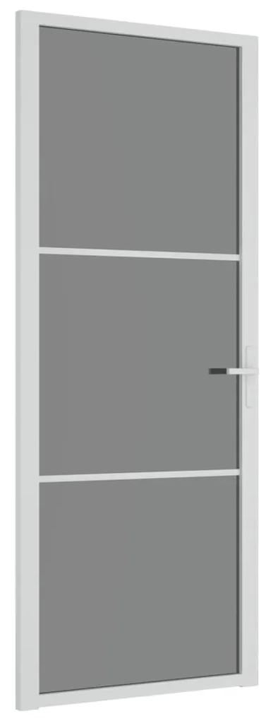 Usa de interior, 83x201,5 cm, alb, sticla ESG si aluminiu 1, white and dark transparent, 83 x 201.5 cm, 2 Bare orizontale