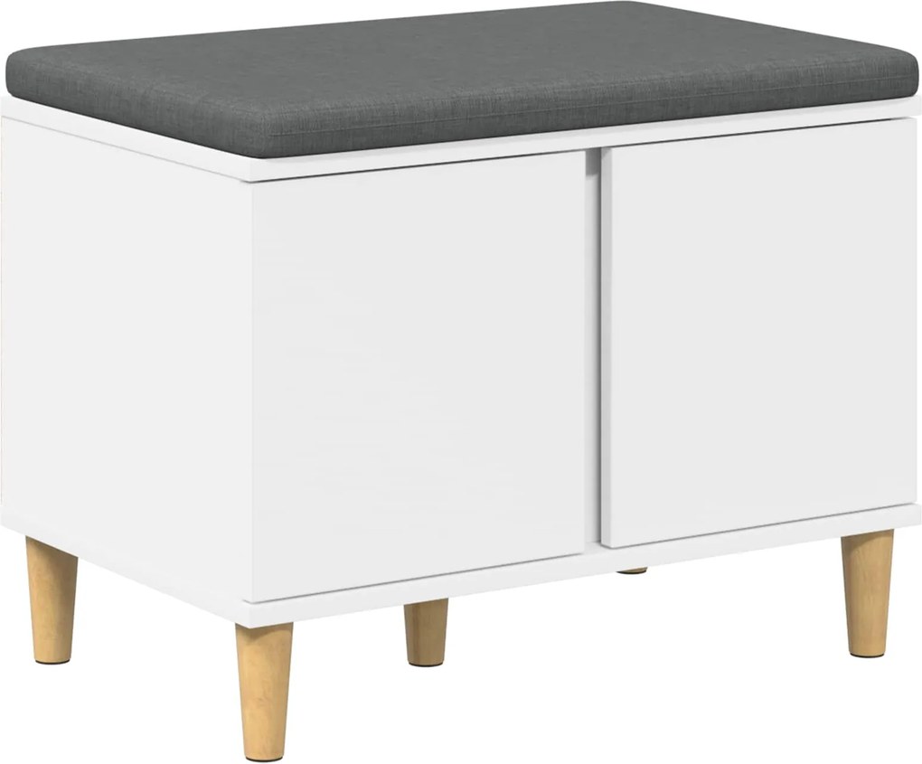 vidaXL Bancă pentru hol cu pernă cu depozitare Alb 60 x 38 x 46 cm