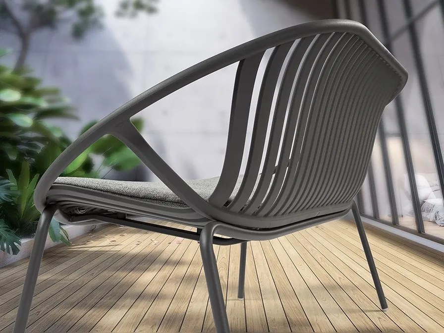 Set mobilier de exterior din 4 piese Saori gri inchis