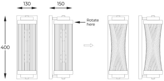 Aplică Zuma Line W0528-02N-F7AC SERGIO 2xE14/60W/230V auriu