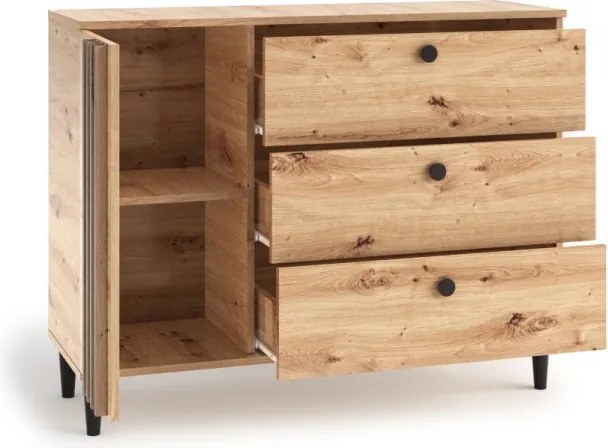 Comodă LIVIA 03 – 120x40x92.5 cm – Stejar Artisan