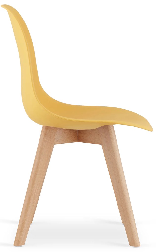 Scaun KITO de culoare mustar cu picioare din lemn de fag