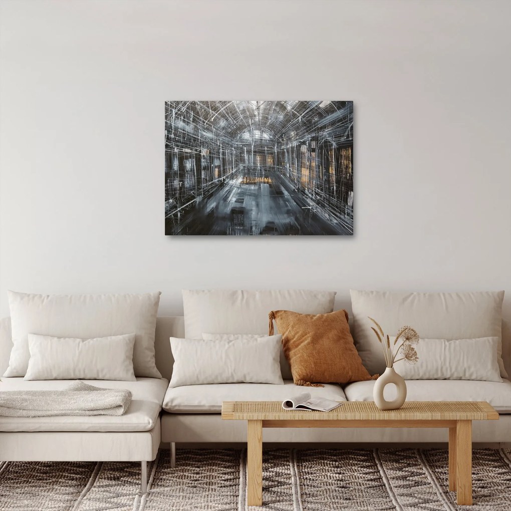 Tablou cu u interiorul clădirii vechi (70x50 cm)