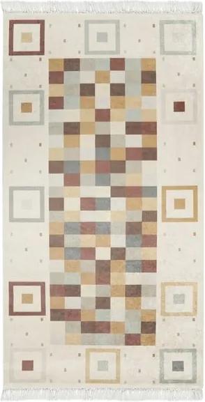 Covor din catifea Deri Dijital Brown Pradna, 80 x 300 cm