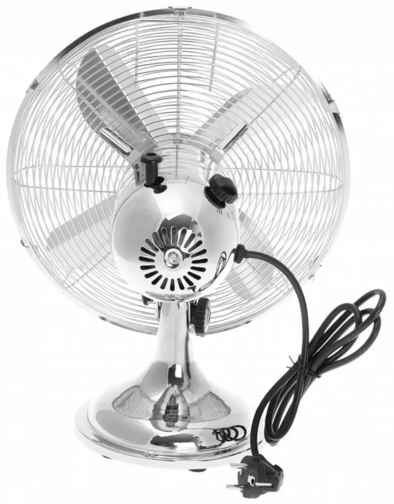 Ventilator metalic pentru birou 30 cm Klausberg KB7537, argintiu