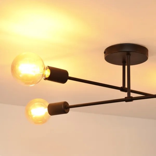 LED Lustră aplicată CAMBRIDGE 4xE27/8W/230V neagră