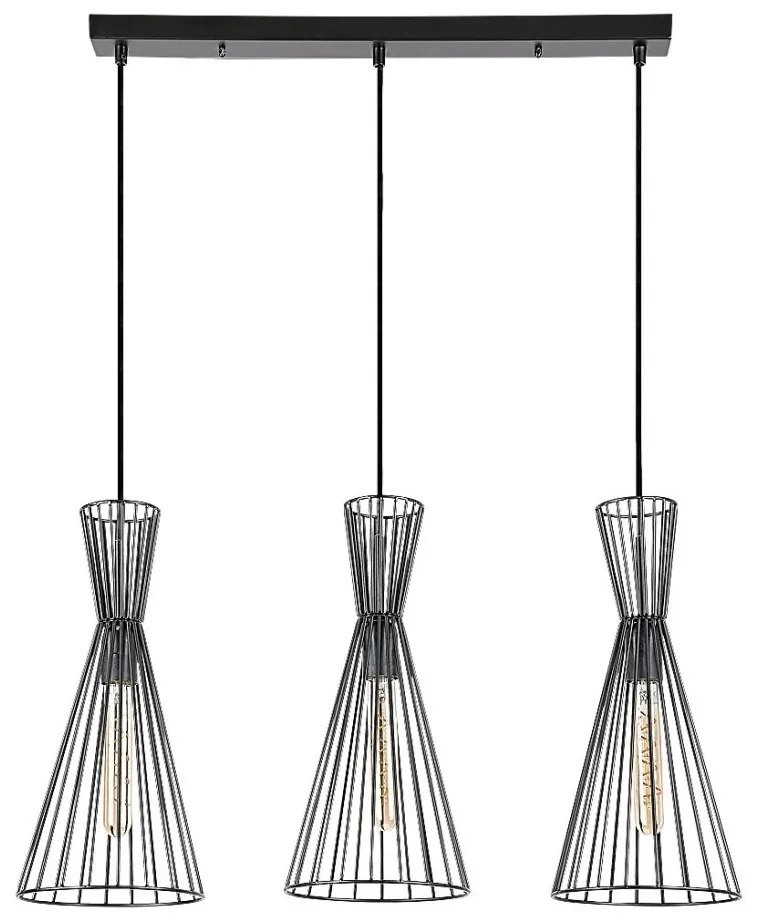 Lustra cu 3 pendule design industrial Leandros