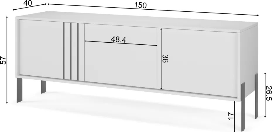 Comodă TV Nexo TV – 150x40x57 cm – Stejar Artisan