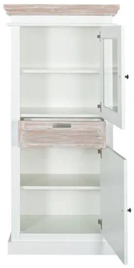 Vitrina 2 Usi Si 1 Sertar Cortina Dreapta, 67.5 cm
