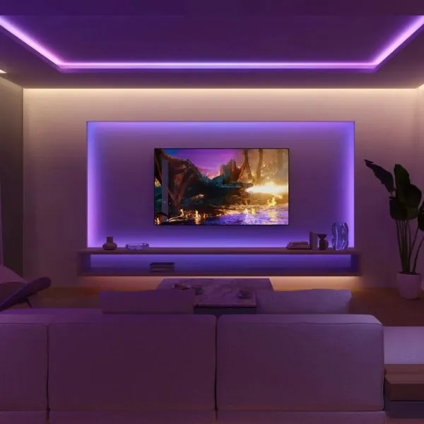 Philips - Set de extensie LED dimabil pentru bandă Hue FLUX, 2 m, 19,5 W, 24 V, 2200–6500 K