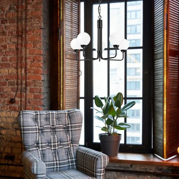 Lustră pe lanț TIFFY 5xG9/5W/230V neagră