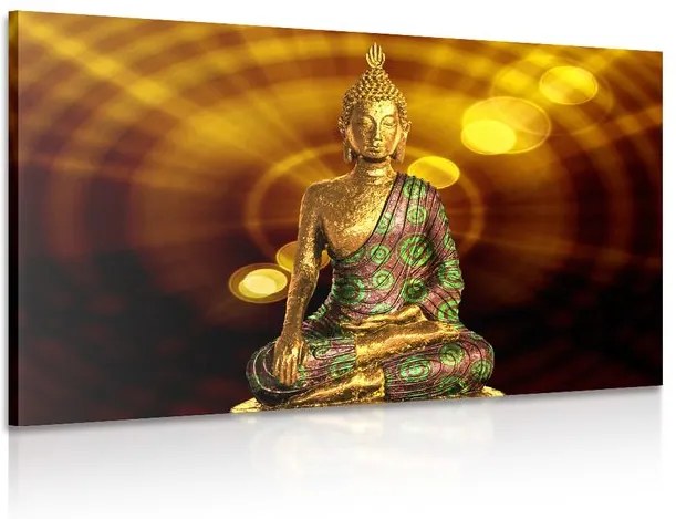 Tablou statuia a lui Budha pe fundal abstract
