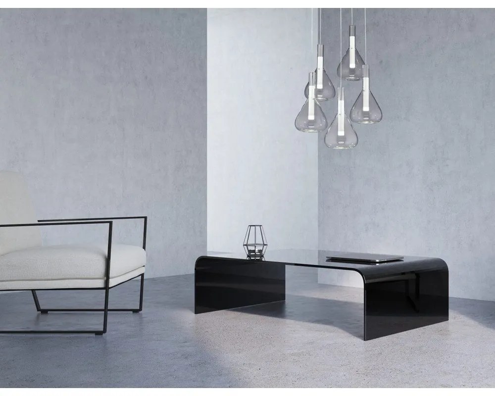 Lustră albă LED cu abajur din sticlă ø 55 cm Cipera – CINQUE