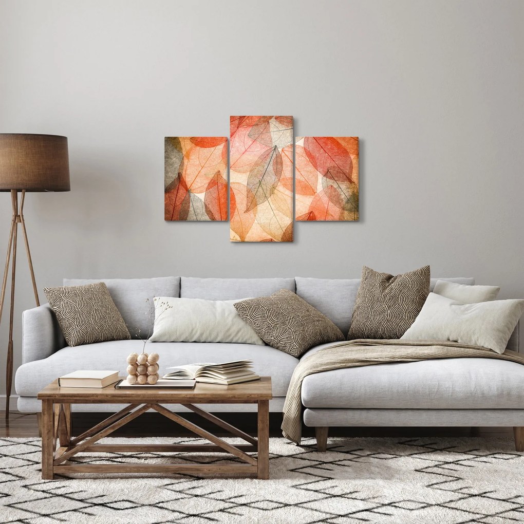 Tablou cu frunzele de toamnă pictate (90x60 cm)