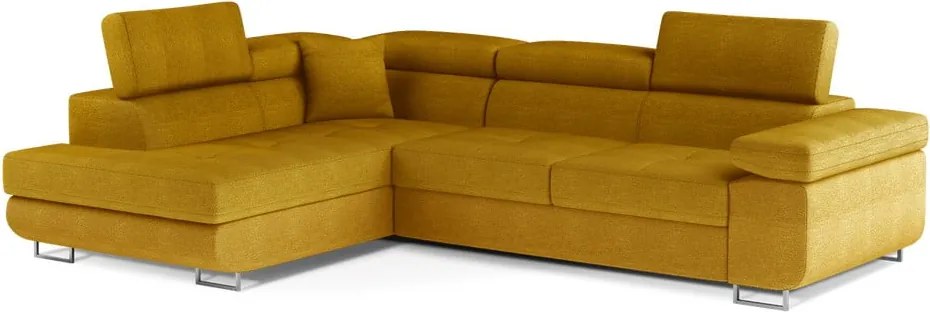 Colțar galben extensibil/cu spațiu de depozitare (cu colț pe partea stângă/în formă de ”L”) Anton – ELTAP