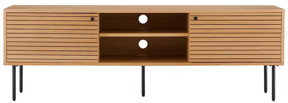 Comodă TV în culoare naturală cu aspect de lemn de stejar 40x50x150 cm Kyoto – House Nordic