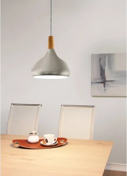 Eglo 96985 - Lustr SABINAR 1xE27/60W/230V pr. 28 cm argintiu
