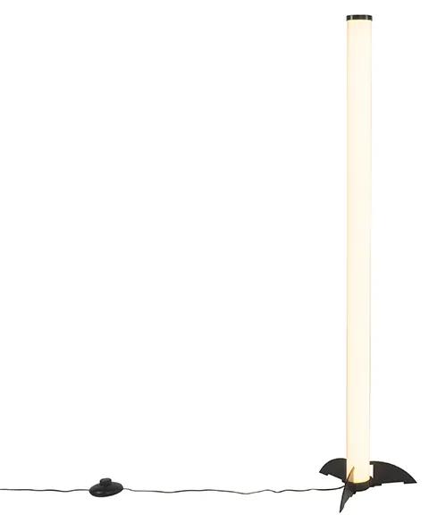 Lampă de podea de design negru cu opal cu LED - Bomba