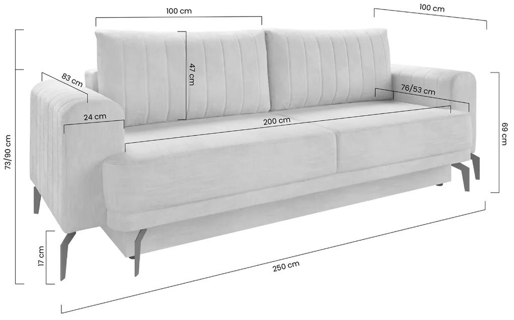 Canapea cu funcție de dormit Luzano - olive Vogue 10