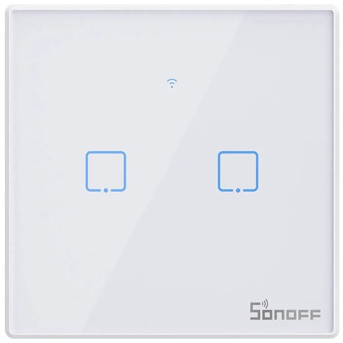 Intrerupator Smart WiFi + RF 433MHz Sonoff T2 EU TX (2 canale)