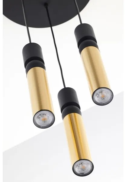 Lustră pe cablu Jupiter 2016 ALAS 3xGU10/10W/230V auriu/negru