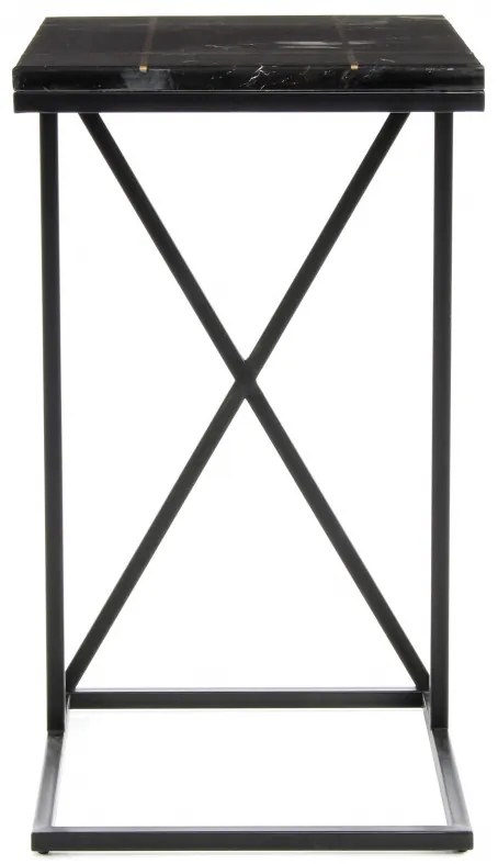 Masuta de cafea patrata din marmura Louis neagra