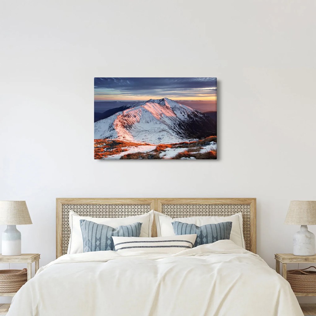 Tablou - Panoramă montană de iarnă II. (90x60 cm)