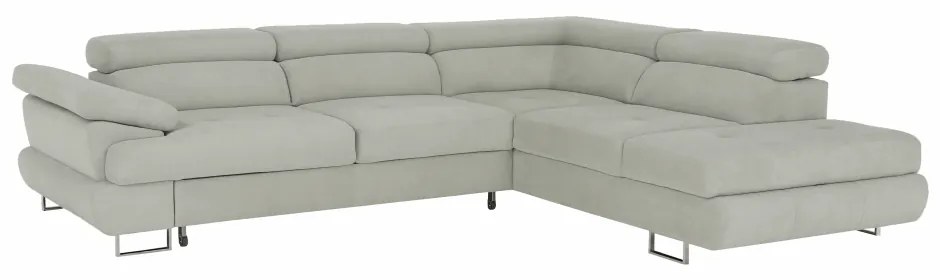 Set canapea cu spaţiu de depozitare, gri deschis, material textil, dreapta, BUTON R