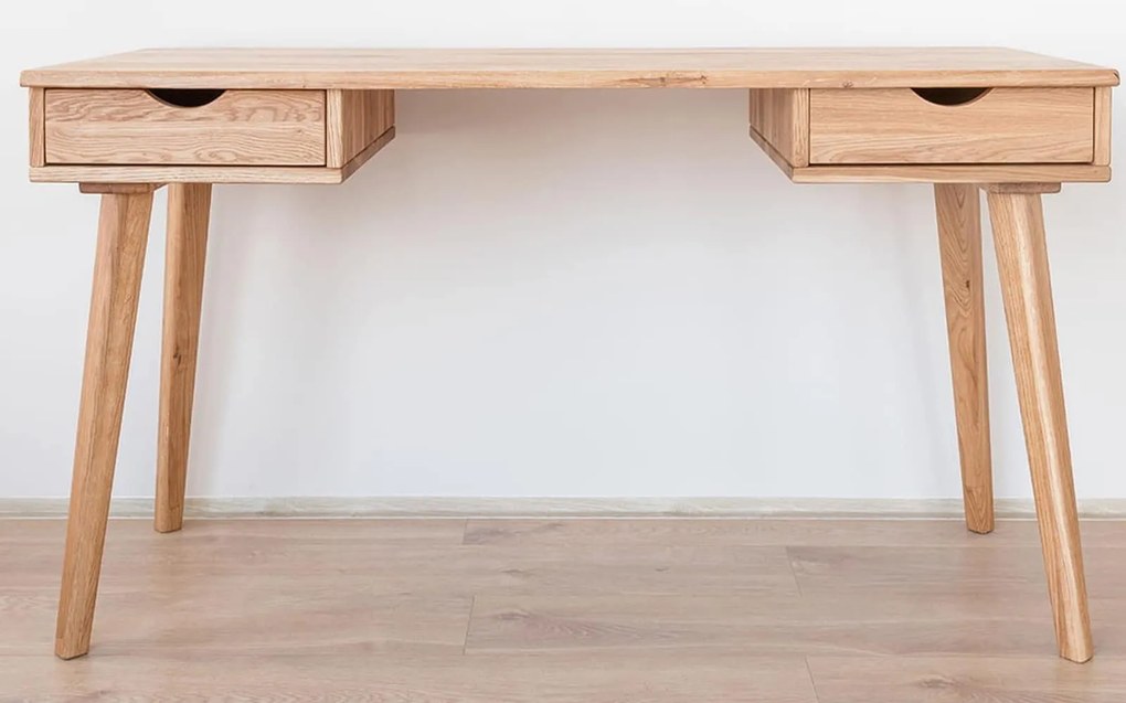 Birou lemn masiv Samson II Stejar, 120 × 55 × 75 cm
