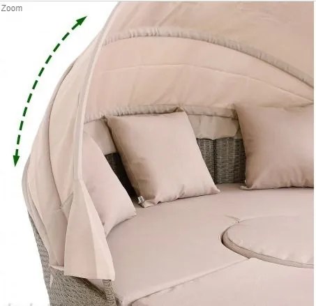 Deuba Sezlong de ratan de gradina LAZY - crem 185 cm