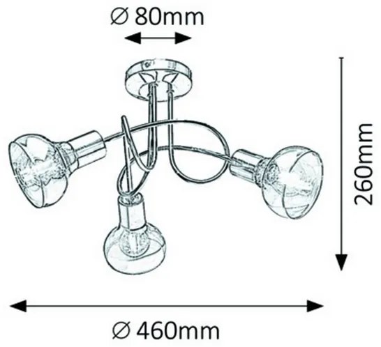 Rabalux 5548 - Lustră aplicată HOLLY 3xE14/40W/230V auriu