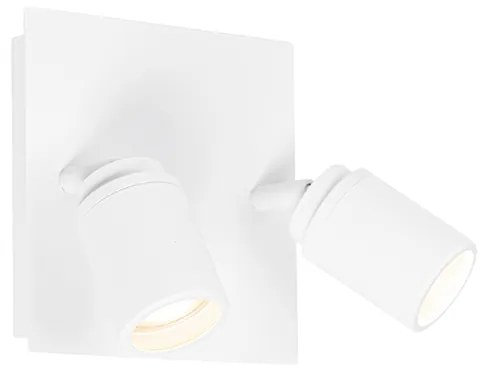 Spotlight inteligent de baie alb pătrat cu 2 lumini IP44 incl. 2 Wifi GU10 50mm - Ducha