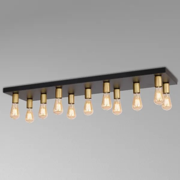 Plafonieră FILO 11xE27/60W/230V neagră/aurie