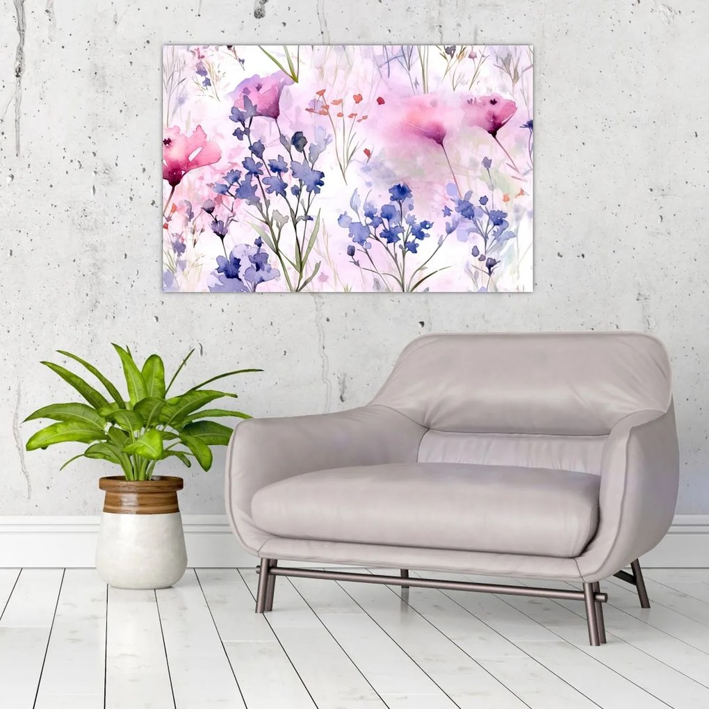 Tablou - Acuarelă pajiște (90x60 cm)