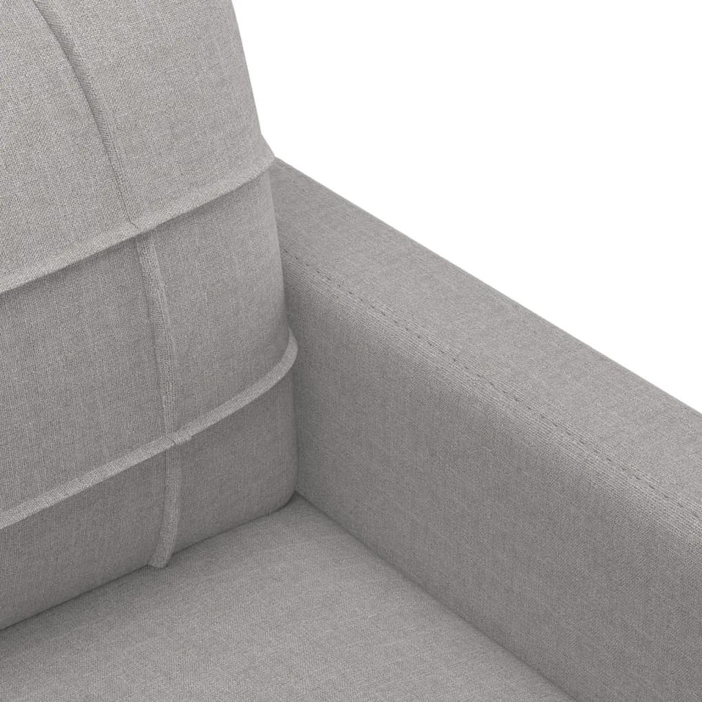 Canapea cu 2 locuri, gri deschis, 120 cm, material textil