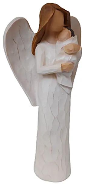 Statueta Inger cu copil in brate, Godmother, Bej, 22cm