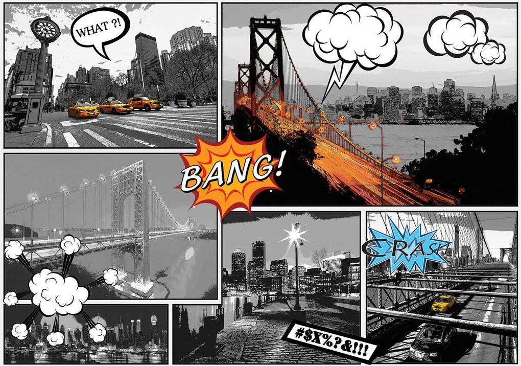 Fototapet - Orașe  din comics (152,5x104 cm)