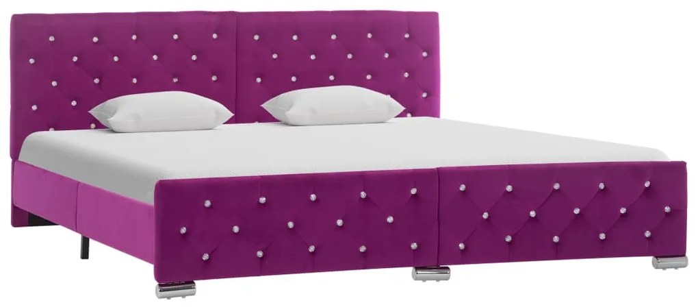 286822 vidaXL Cadru de pat, violet, 180 x 200 cm, material textil