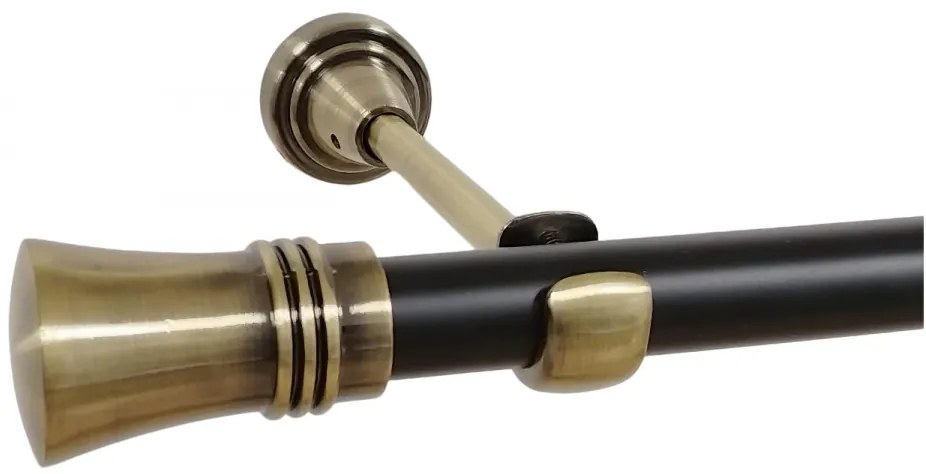 Galerie simpla duo fara inele CAPRI /19 - negru/aur antic (Alege marime: 140 cm)