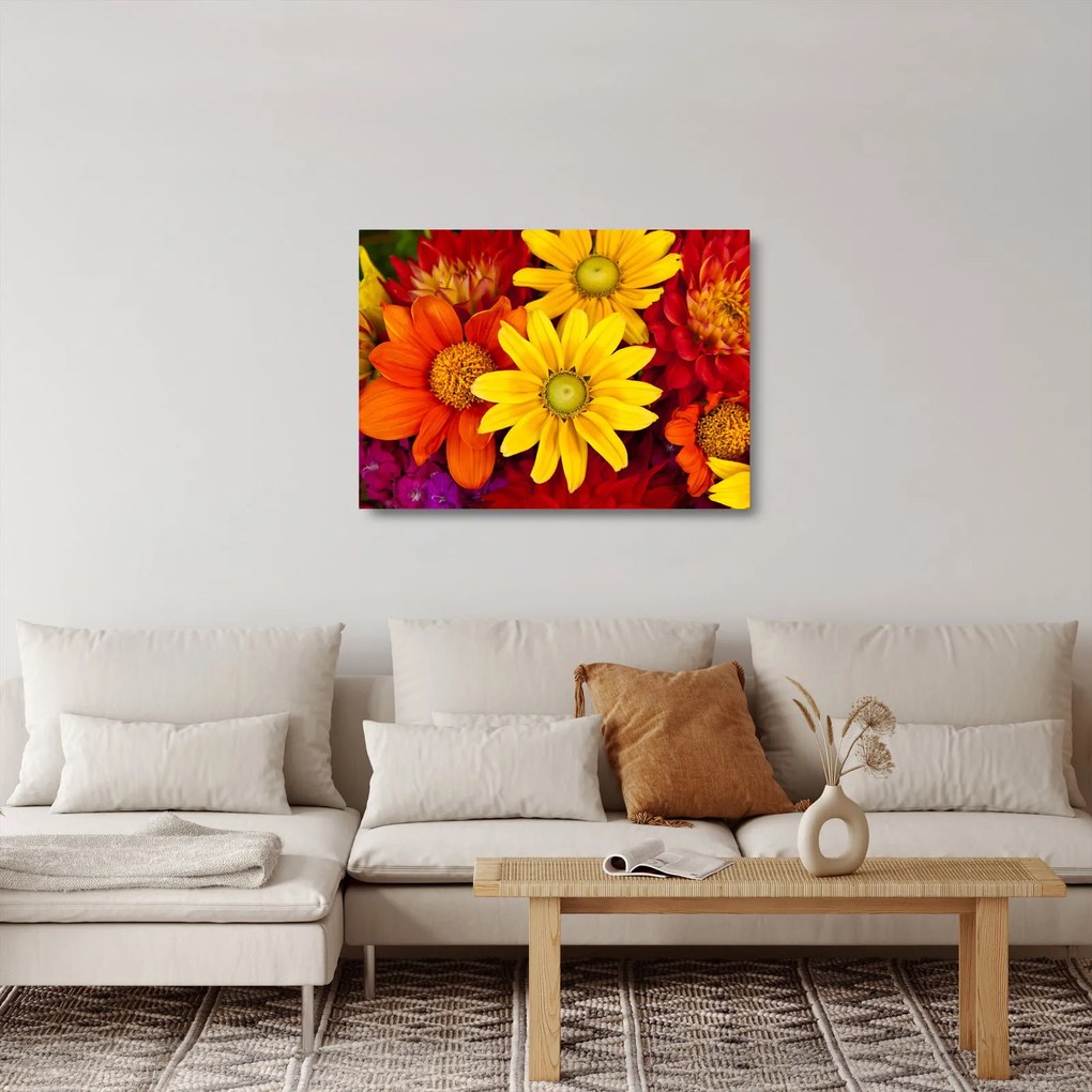 Tablou pe sticlă cu floare (70x50 cm)