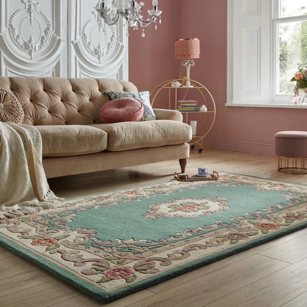 Covor din lână Flair Rugs Aubusson, 120 x 180 cm, verde